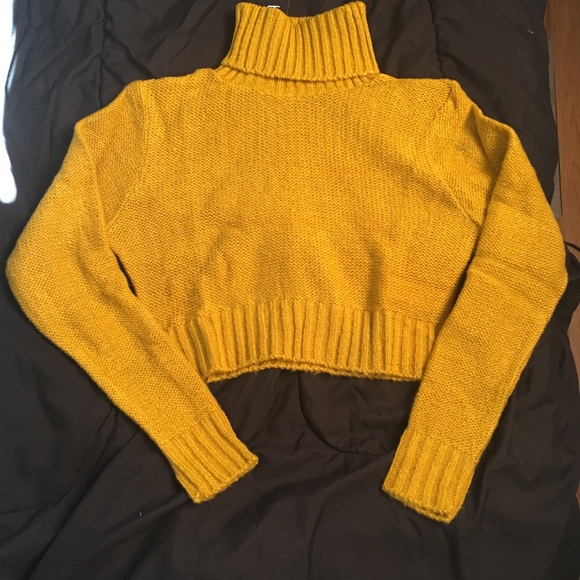 ASOS Sweaters - Mustard Yellow Turtleneck Crop Sweater